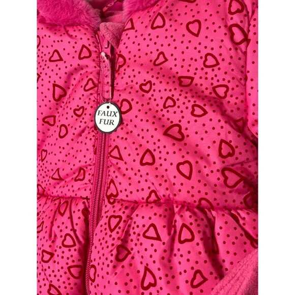 Rothschild Jacket Baby Girls Sz 18 Months Kids Puffer Coat Winter Fall Pink Hood